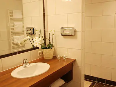 Badezimmer im Hotel Erlebniswelt Stocker in Schladming-Rohrmoos