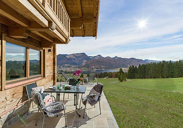 Panorama Lodge Terrasse mit Seeblick