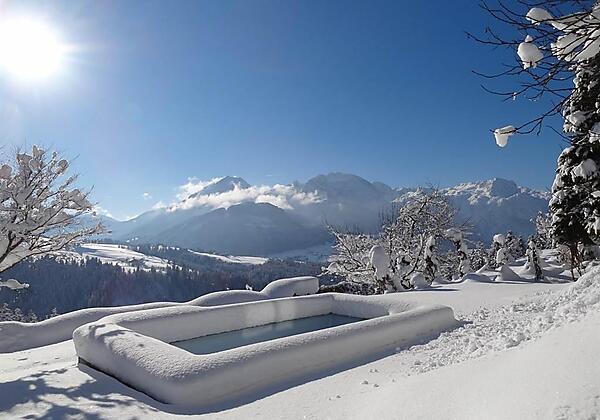 Pool im Winter Lammerauhof