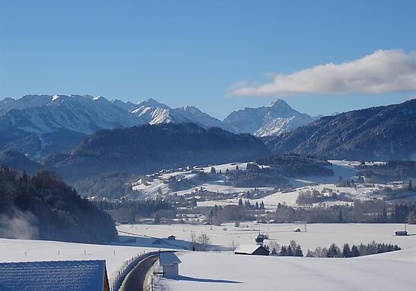 Ausblick Balkon Winter