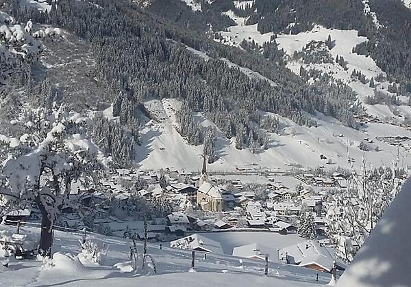 Langrieshof Obstgarten und Aussicht im Winter