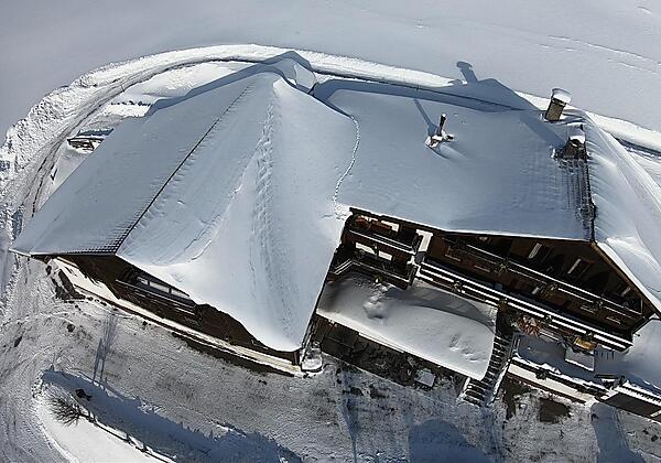 Ferienhof "Oberer Gollmitzer" im Winter von oben