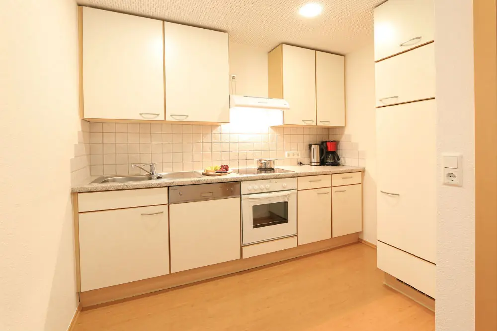 Die Küche des Deluxe Appartements in der Pension Gondelblick