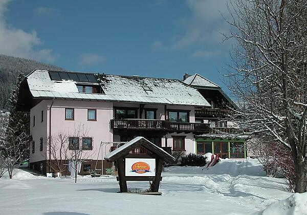 Hausansicht Garten Winter