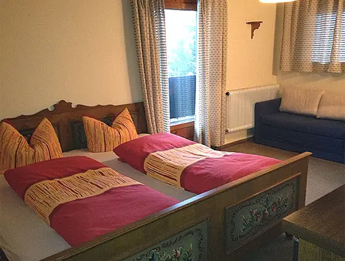 Ein komfortables Doppelzimmer in der Pension Obladis