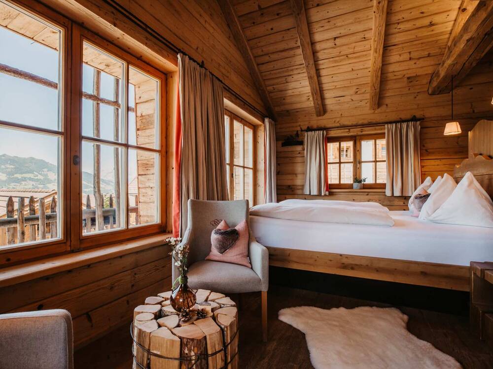 Schlafzimmer im Chalet - Chaletdorf BERGHERZ 