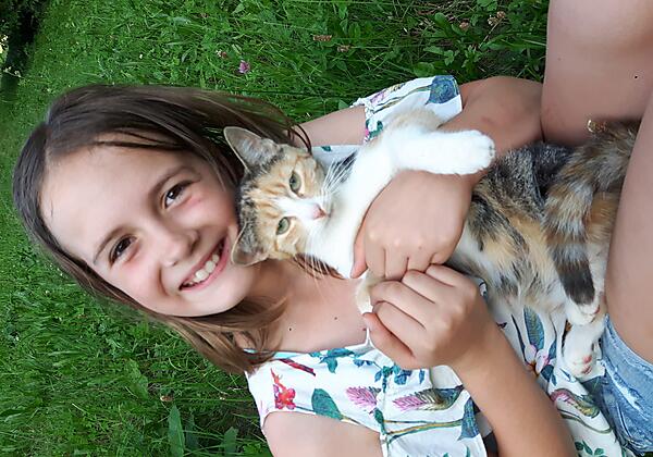 Magdalena mit Katze Lilli