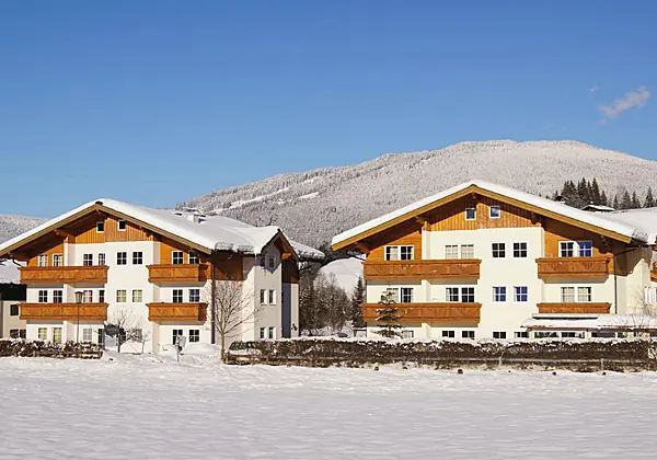 Außenansicht von den Sonnfeld Appartements in Flachau im Winter
