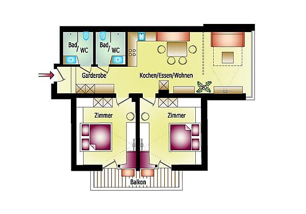 Top Level-Apartment-Zillertal-Aschau-Plan_Zwei