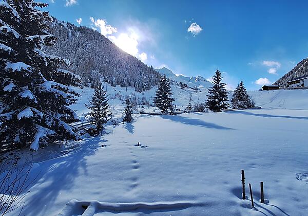 Aussicht Balkon Winter 2
