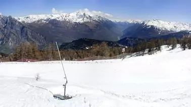 Blick auf das Skigebiet Les Karellis