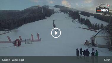 Blick auf den Landeplatz (620 m)