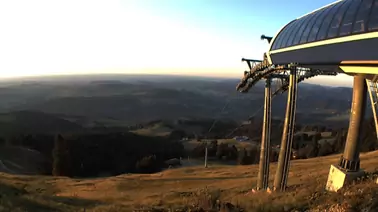 Blick von der Bergstation Fluhexpress ins Tal