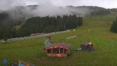 Blick auf die Pisten und Hänge oberhalb der Rosenalm (1.730 m)