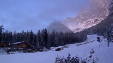 Blick auf die Gamskarabfahrt, Gamskarlift und Gamsalm