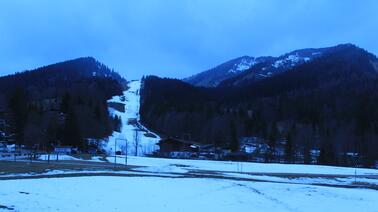 Blick auf die Piste von der Wildalm-Bergstation