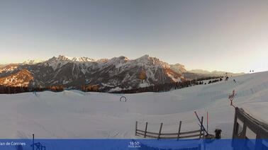 Blick auf den Snowpark Kronplatz (2.100 m)