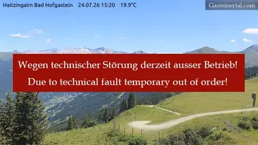 Blick von der Haitzingalm über Bad Hofgastein in Richtung Graukogel (1.750 m)