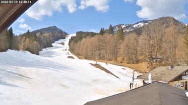 Wildalm Talstation Blick zum Berg