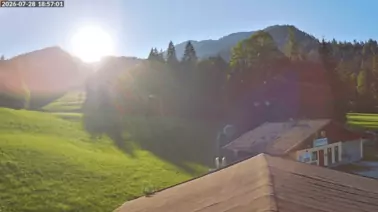 Wildalm Talstation Blick zum Berg