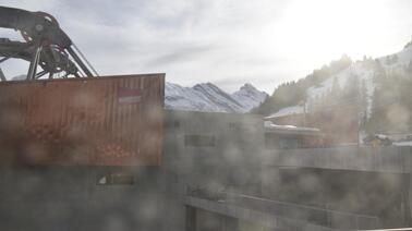 Blick auf die Baustelle am Schilthorn