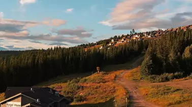 Blick auf das Skigebiet Hafjell