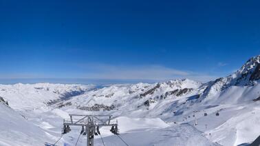 Ausblick von der Bergstation Funitel Thorens (2.999 m)