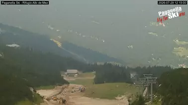 Blick vom Rifugio Albi de Mez ins Tal