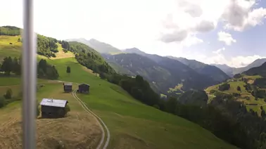Ausblick vom Kloster auf die Feriengergion Disentis (1.200 m)