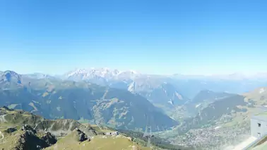 Blick auf das Skigebiet Verbier Les Attelas (2.728 m)