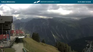 Blick auf die Mittelstation der Fellhornbahn (1.780 m)