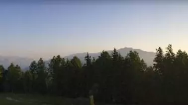 Blick auf das Skigebiet und das Panorama 